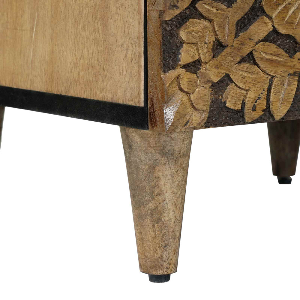 Produktbild för Sideboard med låda Brun 40 x 33,5 x 75 cm Massivt mangoträ
