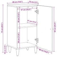 Produktbild för Sideboard med lagring Brun 40 x 33,5 x 75 cm Massivt mangoträ