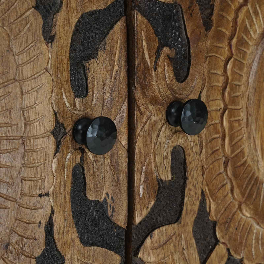 Produktbild för Sideboard med lagring Brun 60 x 33,5 x 75 cm Massivt mangoträ