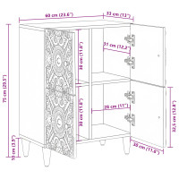 Produktbild för Sideboard med lagring Brun 60 x 33,5 x 75 cm Massivt mangoträ