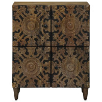 Produktbild för Sideboard med lagring Brun 60 x 33,5 x 75 cm Massivt mangoträ