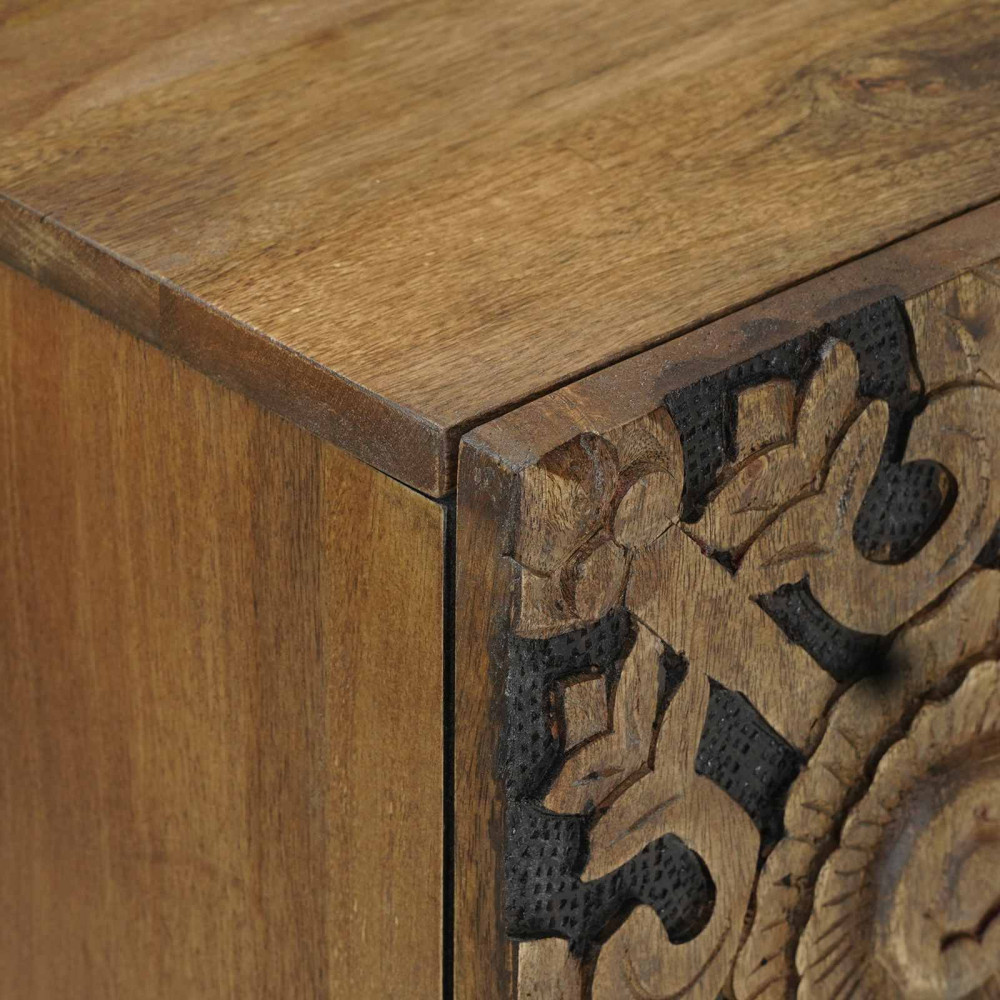 Produktbild för Sideboard med lagring Brun 60 x 33,5 x 75 cm Massivt mangoträ