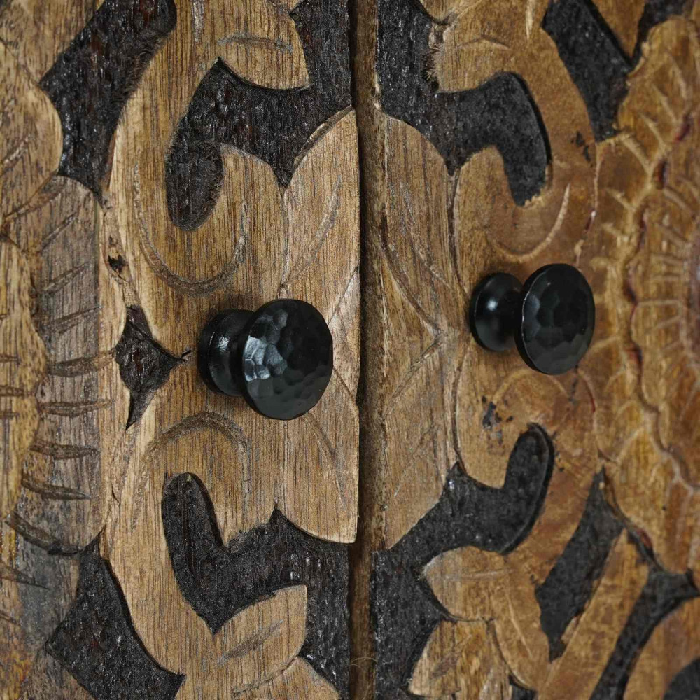 Produktbild för Sideboard med lagring Brun 60 x 33,5 x 75 cm Massivt mangoträ
