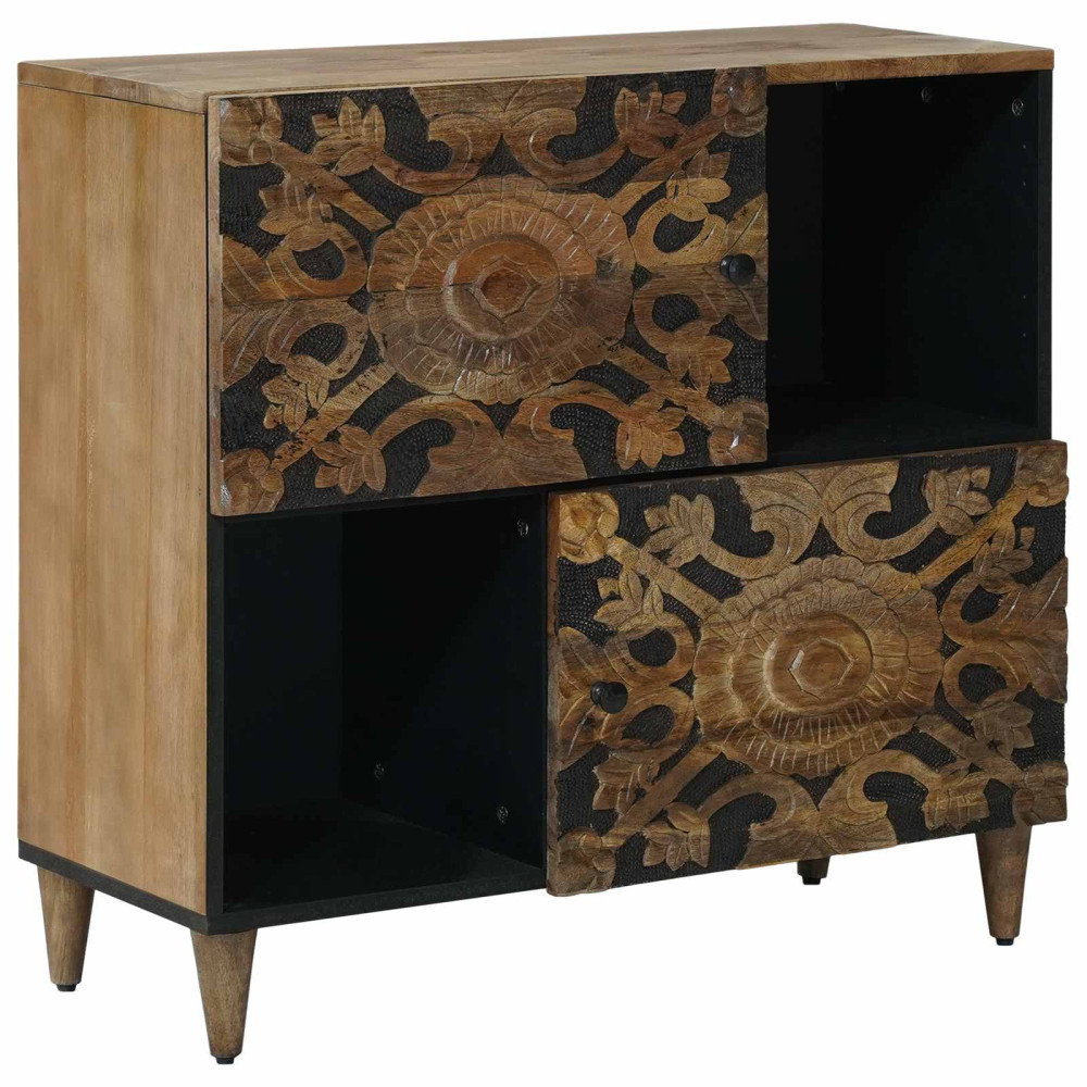 Produktbild för Sideboard med lagring Brun 80 x 33,5 x 75 cm Massivt mangoträ