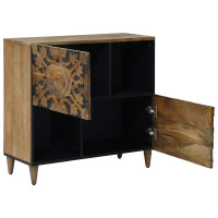 Produktbild för Sideboard med lagring Brun 80 x 33,5 x 75 cm Massivt mangoträ