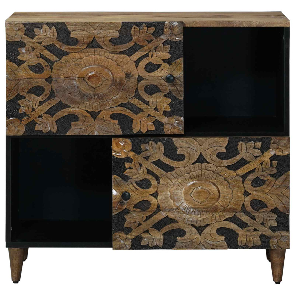 Produktbild för Sideboard med lagring Brun 80 x 33,5 x 75 cm Massivt mangoträ