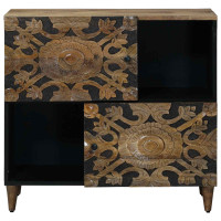 Produktbild för Sideboard med lagring Brun 80 x 33,5 x 75 cm Massivt mangoträ