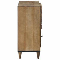 Produktbild för Sideboard med lagring Brun 80 x 33,5 x 75 cm Massivt mangoträ