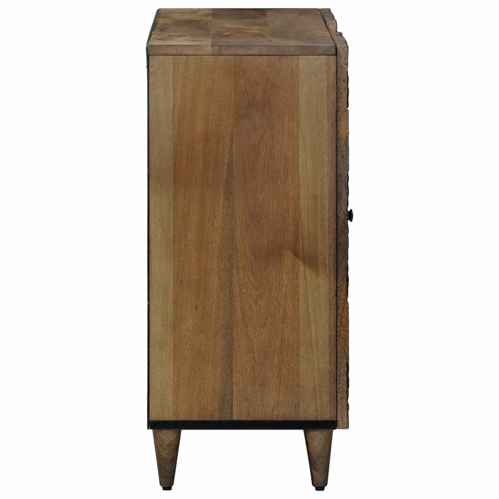 Produktbild för Sideboard med hylla Brun 90 x 33,5 x 75 cm Massivt mangoträ