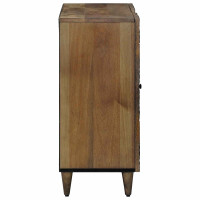 Produktbild för Sideboard med hylla Brun 90 x 33,5 x 75 cm Massivt mangoträ