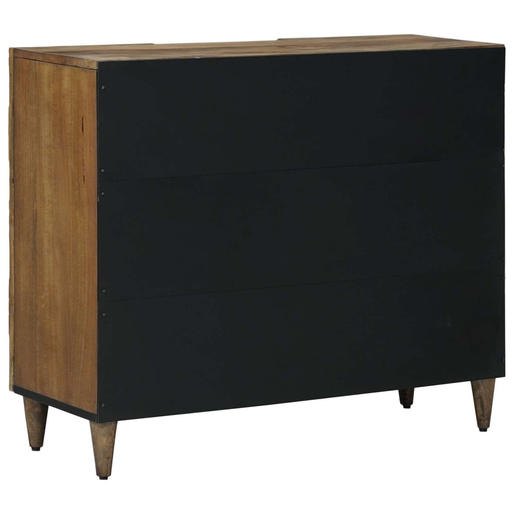 Produktbild för Sideboard med hylla Brun 90 x 33,5 x 75 cm Massivt mangoträ