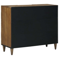 Produktbild för Sideboard med hylla Brun 90 x 33,5 x 75 cm Massivt mangoträ