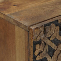 Produktbild för Sideboard med hylla Brun 90 x 33,5 x 75 cm Massivt mangoträ