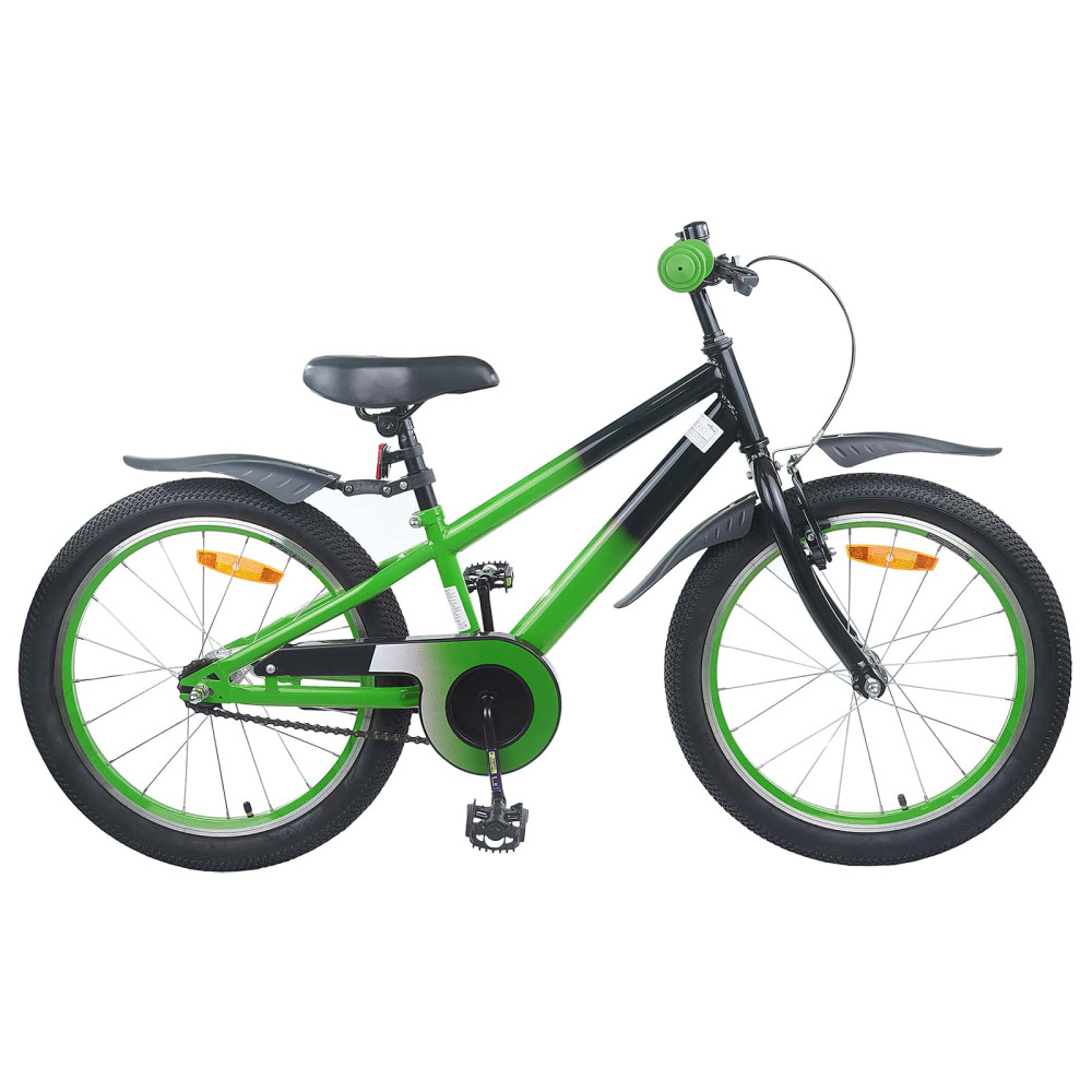 Produktbild för Barncykel 20 Tum för 6-11 år gamla Grön Svart