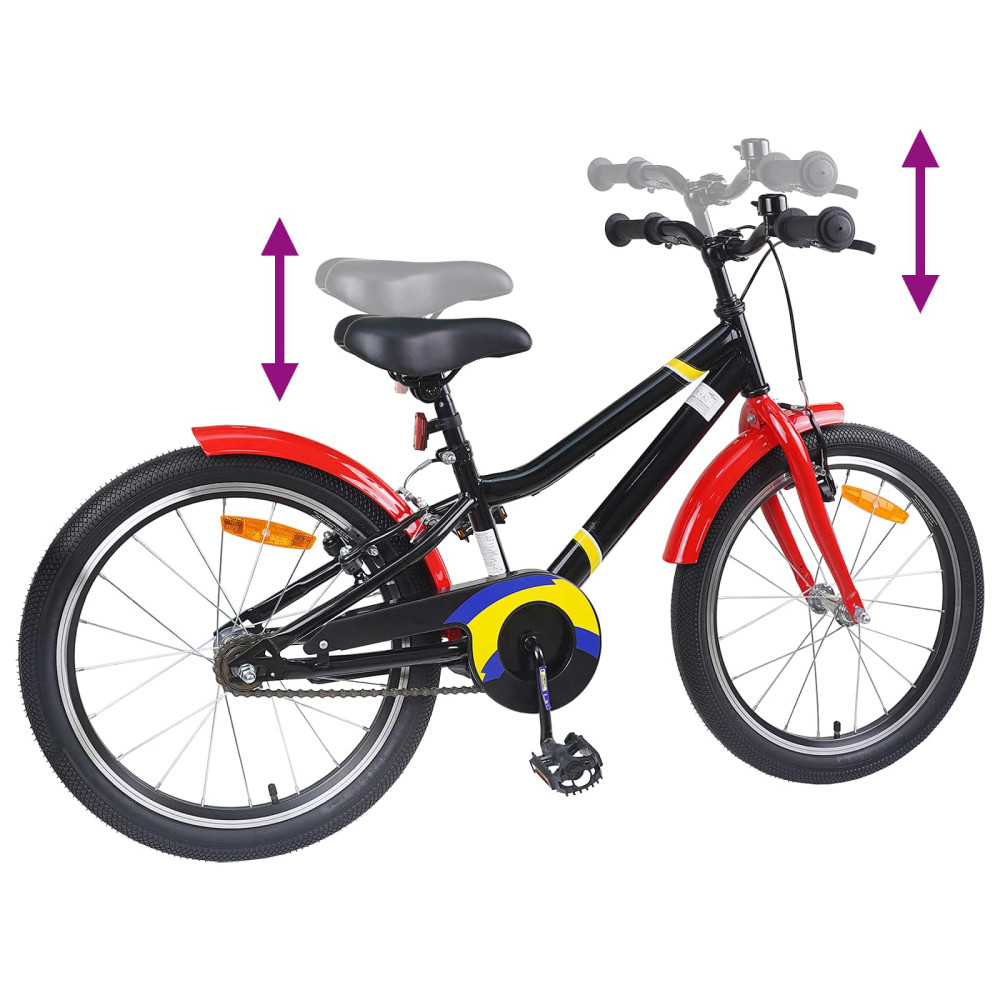 Produktbild för Barncykel 24 Tum för 8-12 år gamla Svart röd