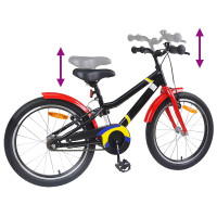 Produktbild för Barncykel 24 Tum för 8-12 år gamla Svart röd