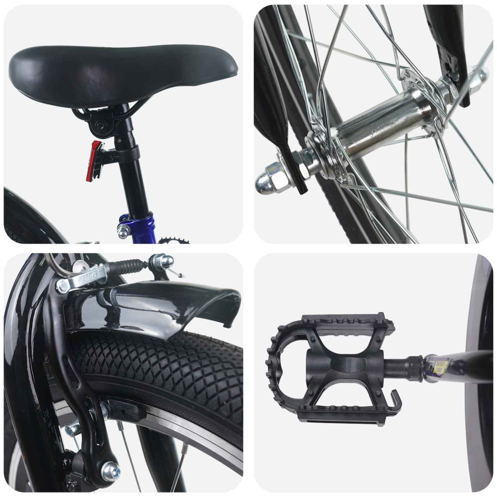 Produktbild för Barncykel 24 Tum för 8-12 år gamla Blå Svart