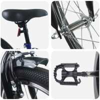 Produktbild för Barncykel 24 Tum för 8-12 år gamla Blå Svart