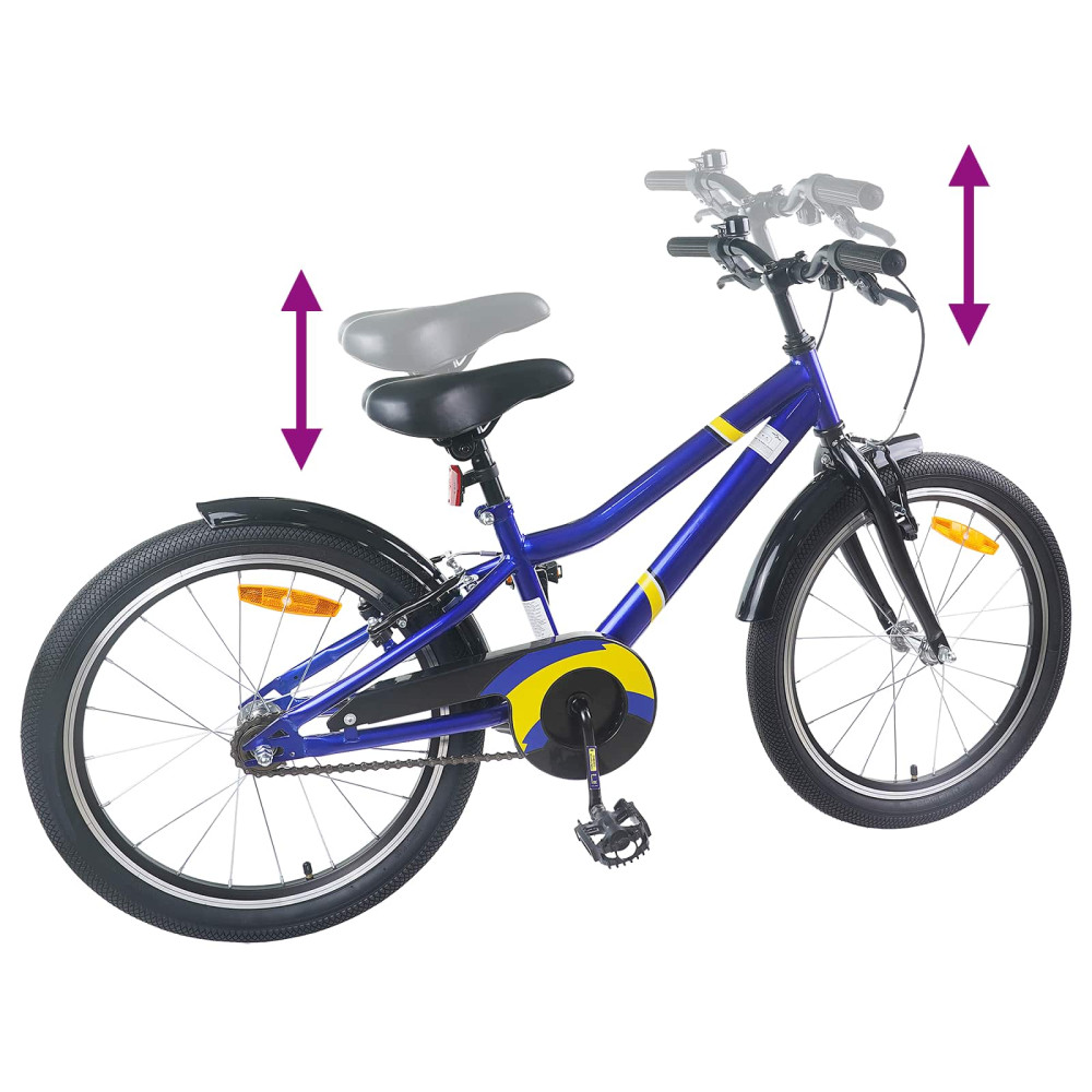 Produktbild för Barncykel 24 Tum för 8-12 år gamla Blå Svart