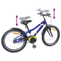 Produktbild för Barncykel 24 Tum för 8-12 år gamla Blå Svart