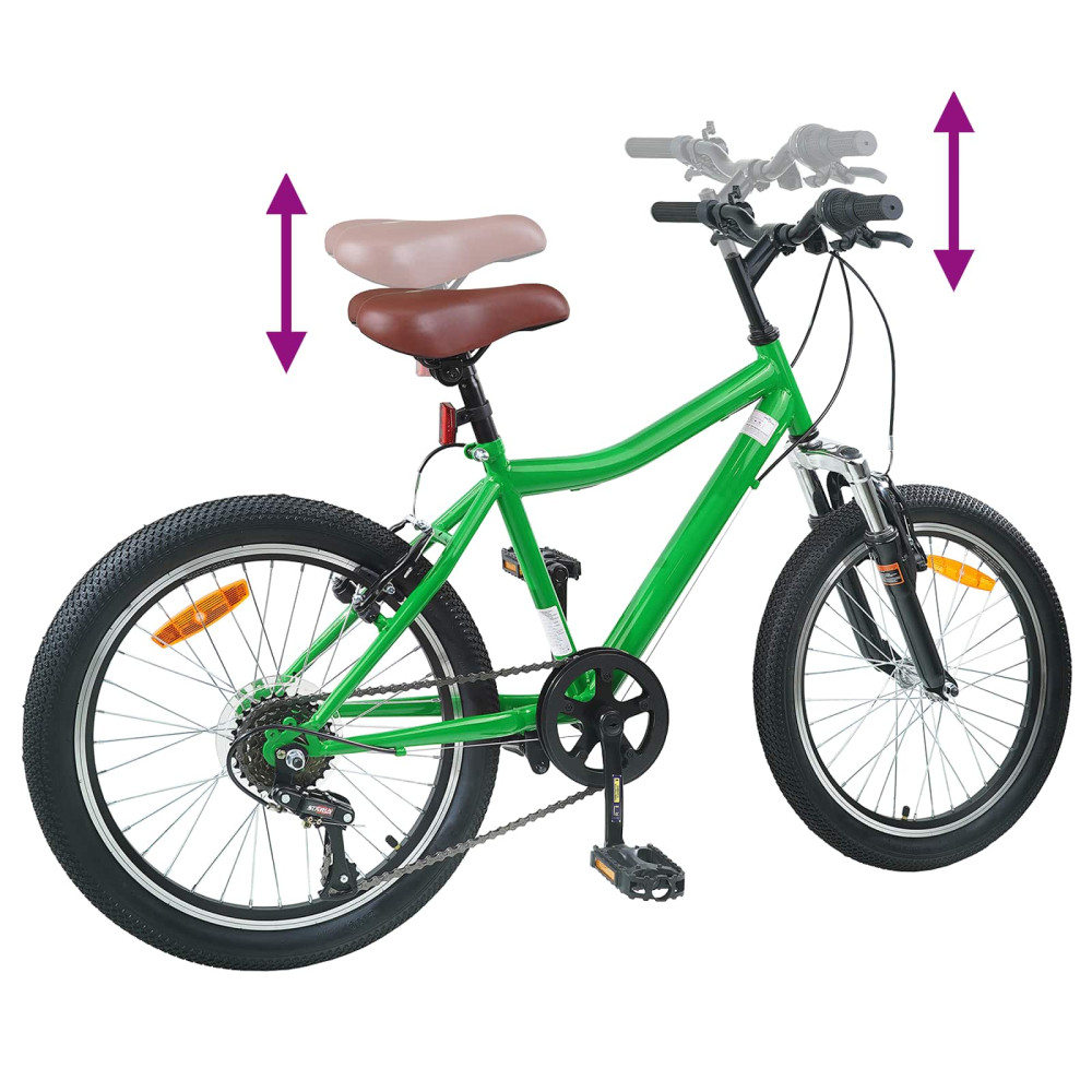 Produktbild för Barncykel 24 Tum 6-Speed för 8-12 år gamla Grön