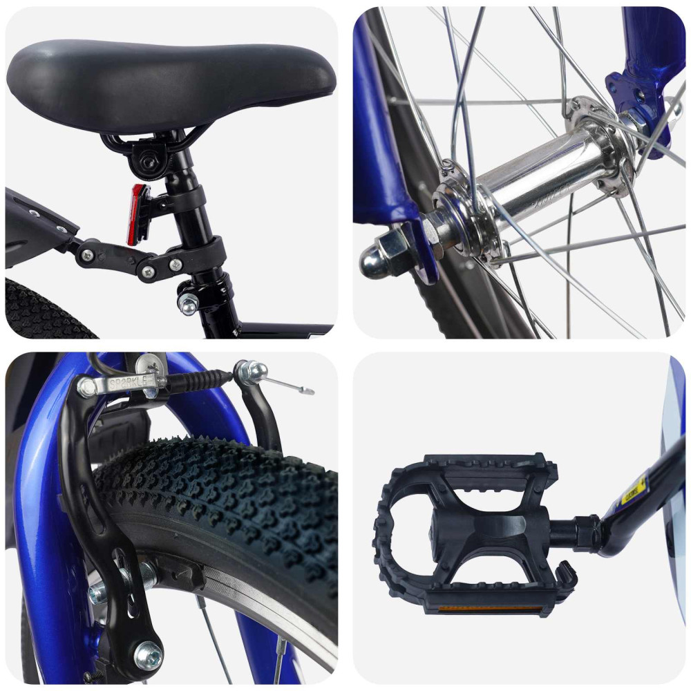 Produktbild för Barncykel 20 Tum för 6-11 år gamla Svart