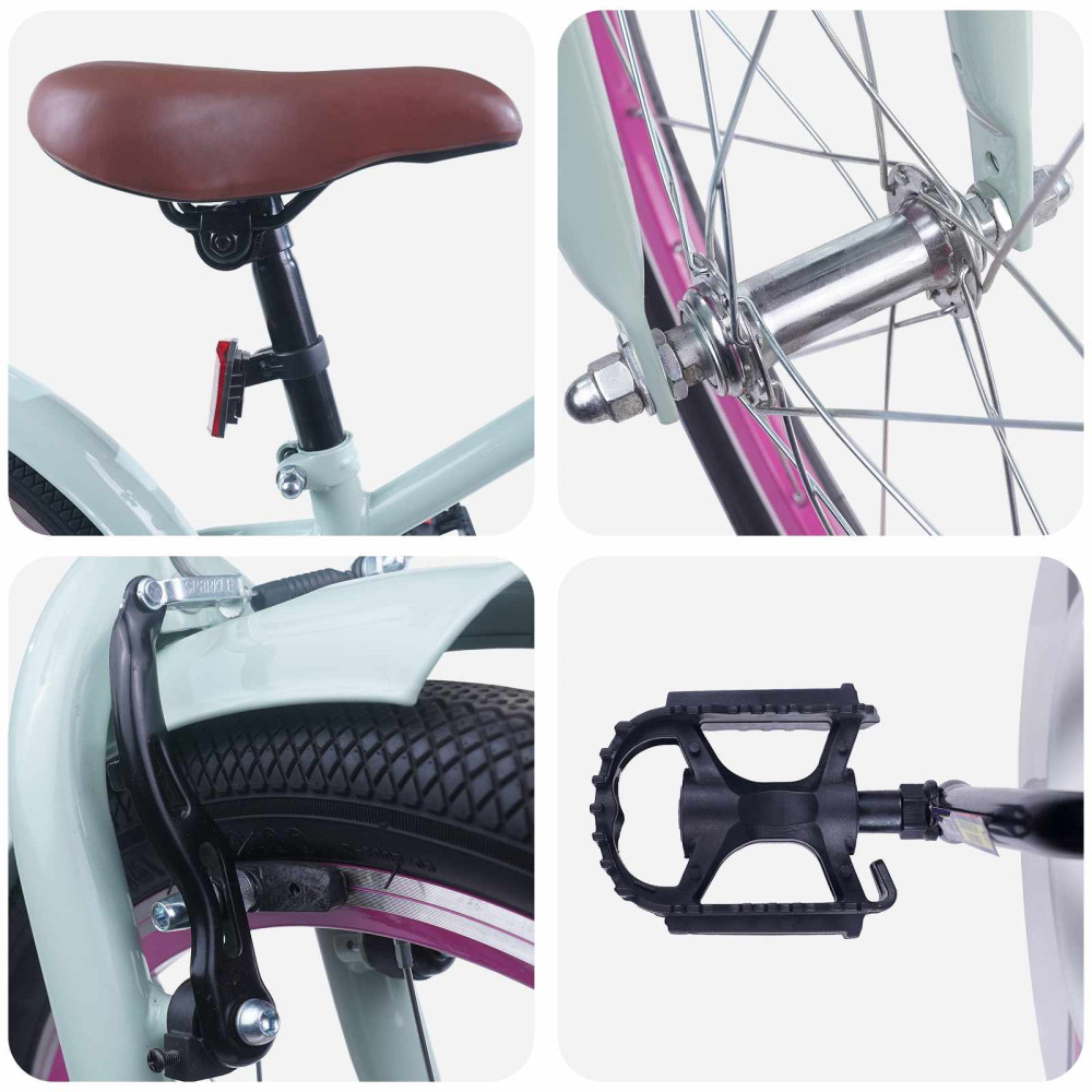 Produktbild för Barncykel 20 Tum för 6-11 år gamla Ljusgrön
