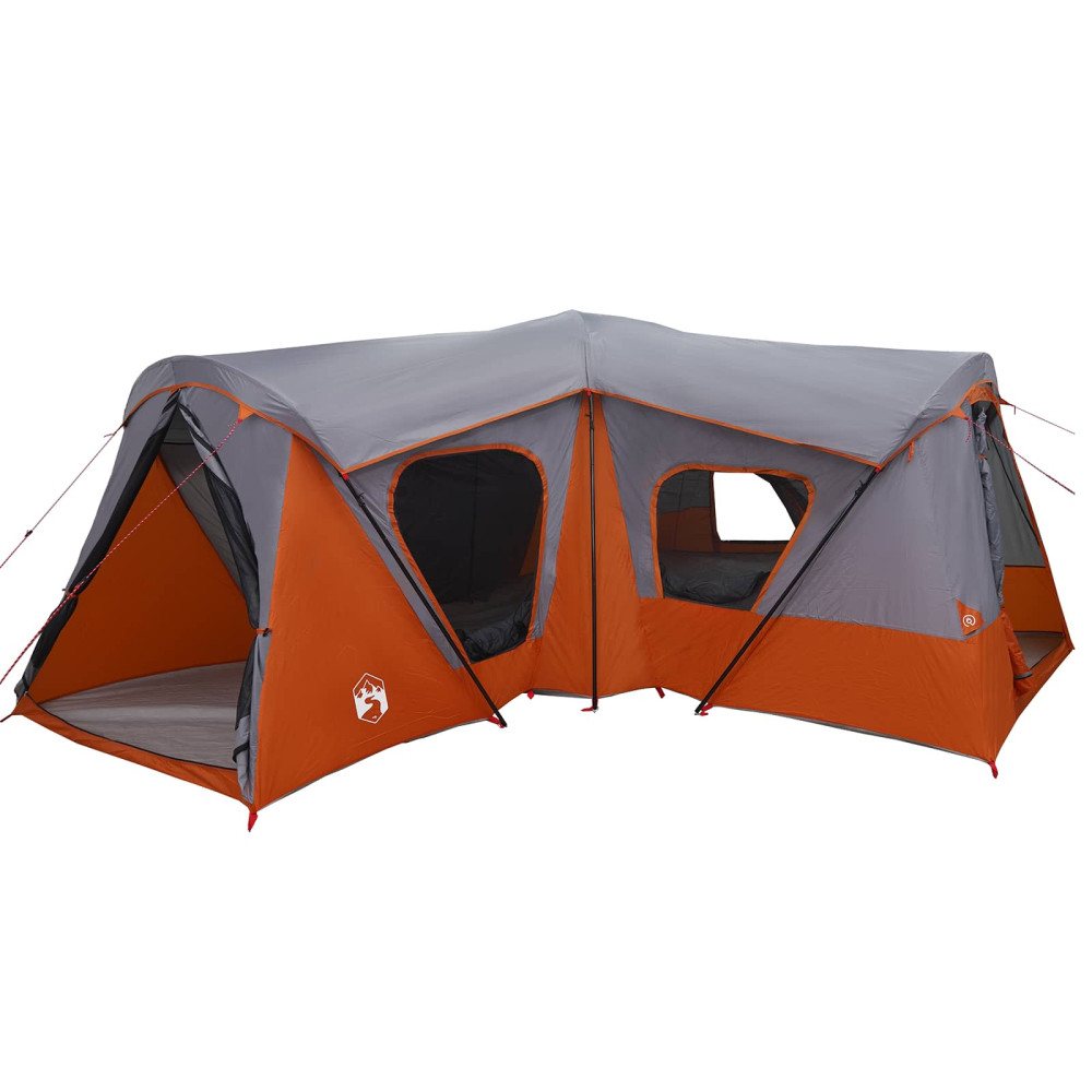 Produktbild för Familjetält Grå och orange 610 x 610 x 210 cm