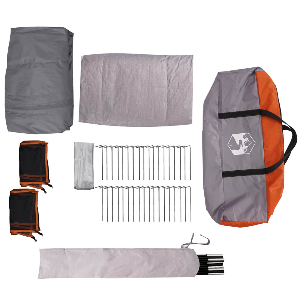 Produktbild för Familjetält Grå och orange 610 x 610 x 210 cm