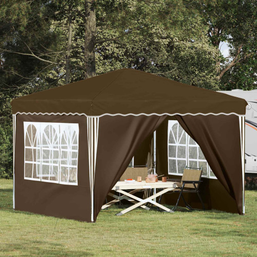 vidaXL Pop-up Partytält 288 x 288 x 245 cm Taupe Oxford Tyg
