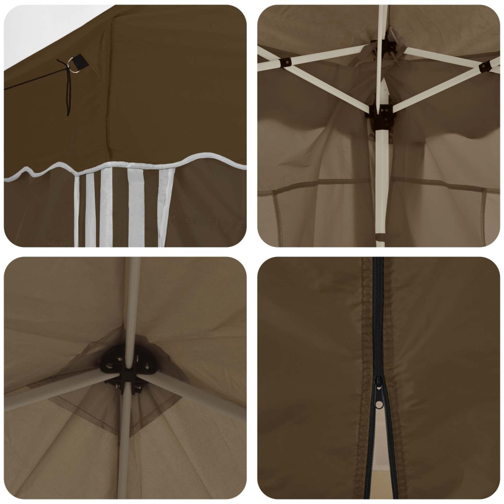 Produktbild för Pop-up Partytält 288 x 288 x 245 cm Taupe Oxford Tyg
