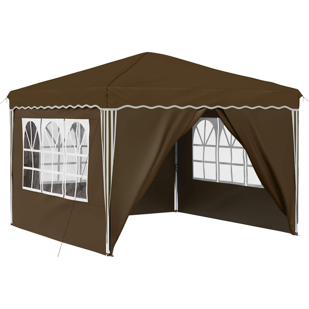 Produktbild för Pop-up Partytält 288 x 288 x 245 cm Taupe Oxford Tyg