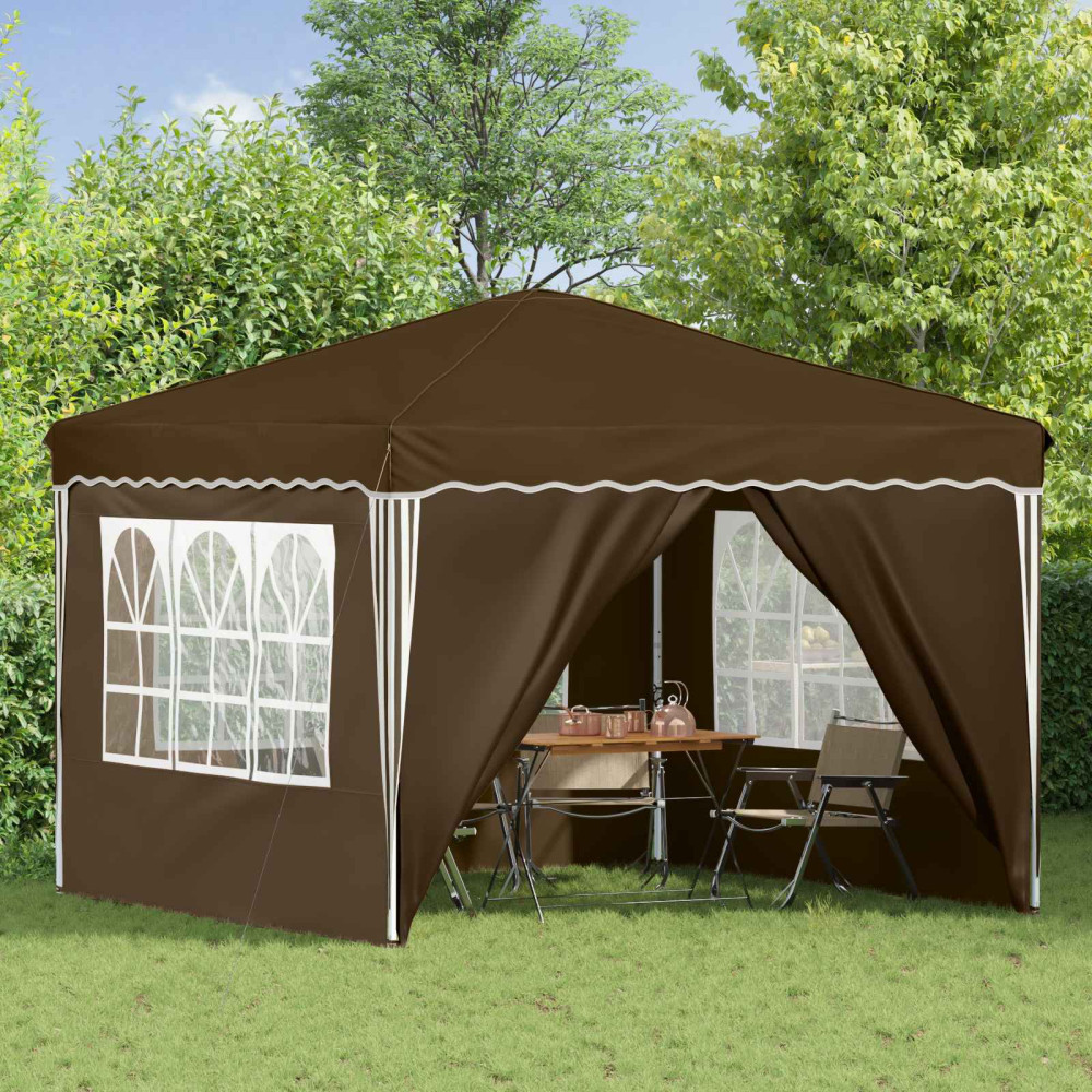 Produktbild för Pop-up Partytält 288 x 288 x 245 cm Taupe Oxford Tyg
