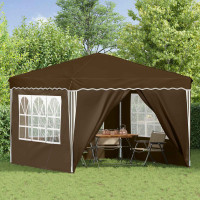 Produktbild för Pop-up Partytält 288 x 288 x 245 cm Taupe Oxford Tyg