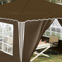 Produktbild för Pop-up Partytält 288 x 288 x 245 cm Taupe Oxford Tyg
