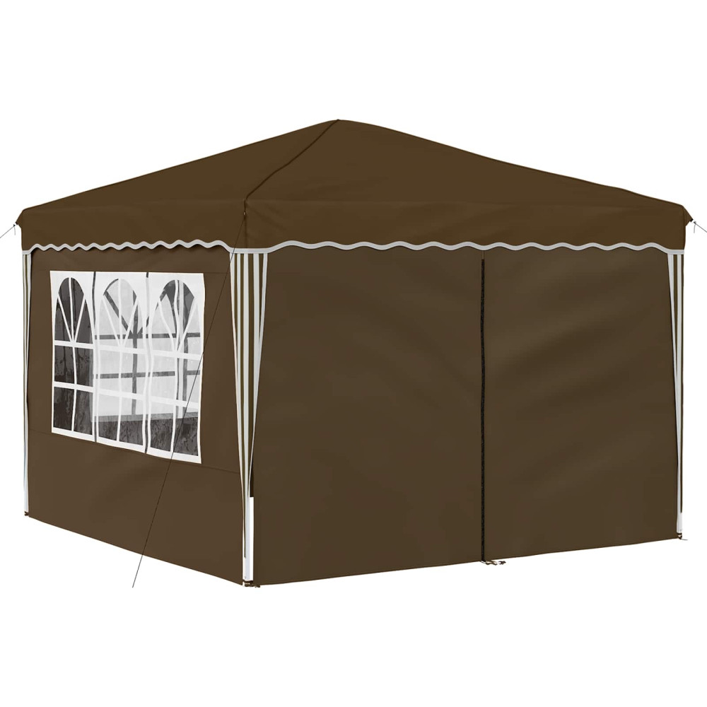 Produktbild för Pop-up Partytält 288 x 288 x 245 cm Taupe Oxford Tyg