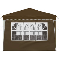 Produktbild för Pop-up Partytält 288 x 288 x 245 cm Taupe Oxford Tyg