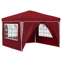 Produktbild för Pop-up Partytält 288 x 288 x 245 cm Vinröd Oxford Tyg