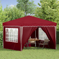Produktbild för Pop-up Partytält 288 x 288 x 245 cm Vinröd Oxford Tyg