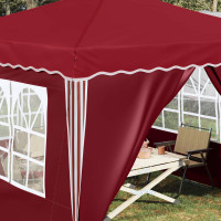 Produktbild för Pop-up Partytält 288 x 288 x 245 cm Vinröd Oxford Tyg