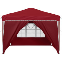 Produktbild för Pop-up Partytält 288 x 288 x 245 cm Vinröd Oxford Tyg