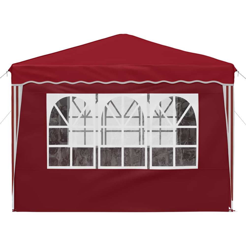 Produktbild för Pop-up Partytält 288 x 288 x 245 cm Vinröd Oxford Tyg