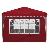 Produktbild för Pop-up Partytält 288 x 288 x 245 cm Vinröd Oxford Tyg