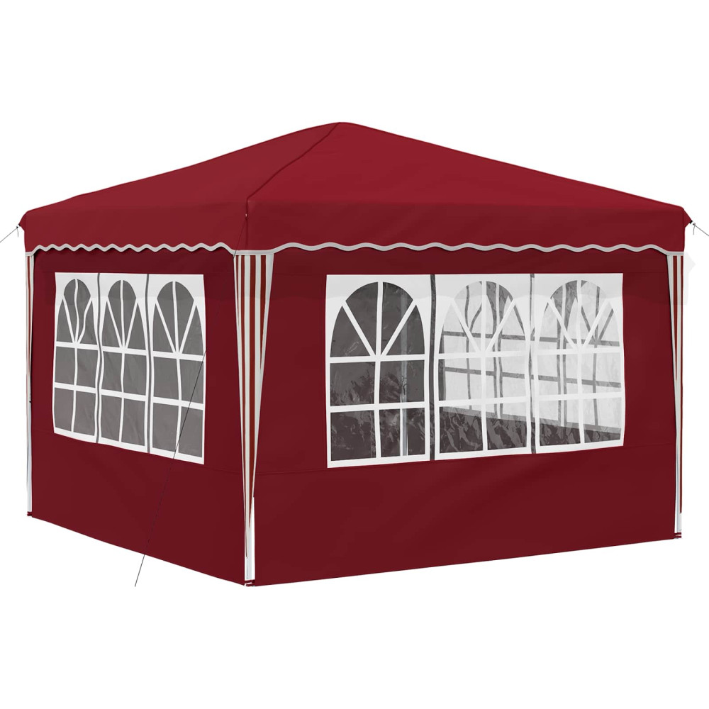 Produktbild för Pop-up Partytält 288 x 288 x 245 cm Vinröd Oxford Tyg