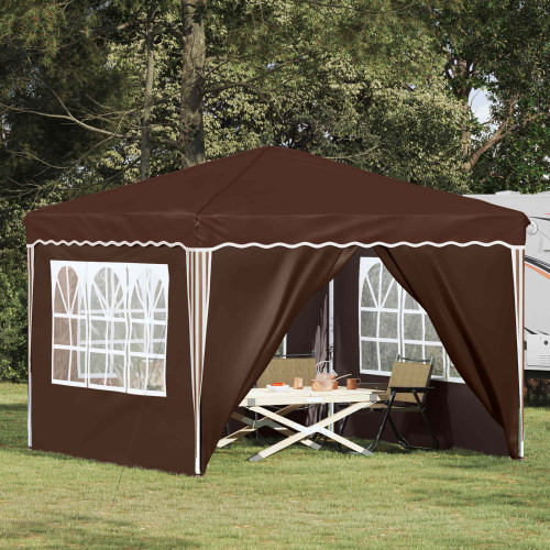 vidaXL Pop-up Partytält 288 x 288 x 245 cm Brun Oxford Tyg