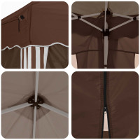 Produktbild för Pop-up Partytält 288 x 288 x 245 cm Brun Oxford Tyg