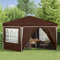 Produktbild för Pop-up Partytält 288 x 288 x 245 cm Brun Oxford Tyg