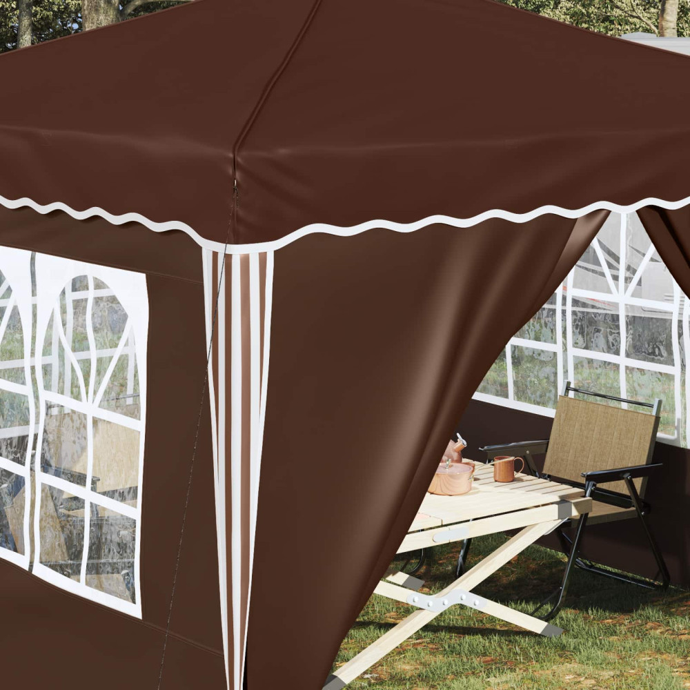 Produktbild för Pop-up Partytält 288 x 288 x 245 cm Brun Oxford Tyg