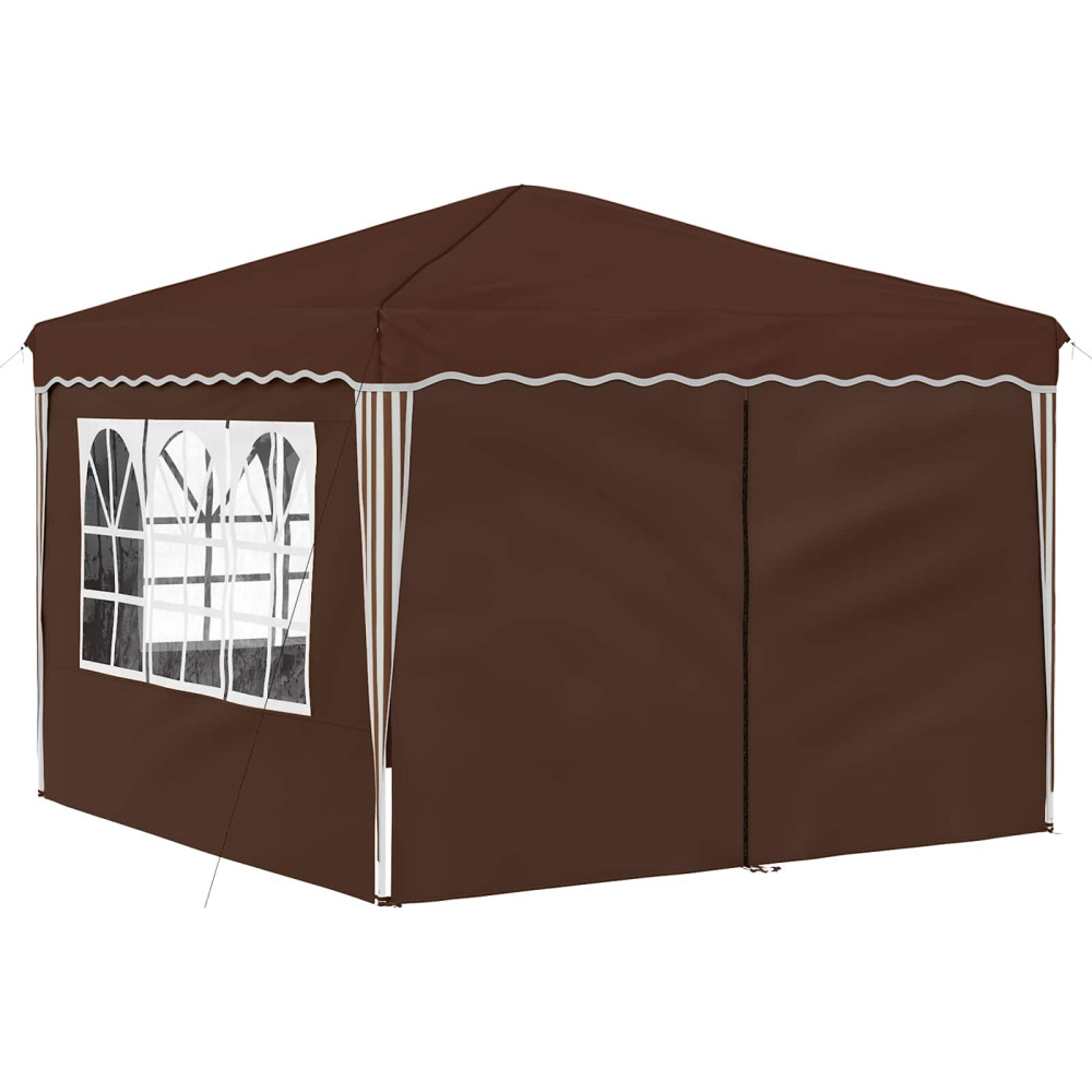 Produktbild för Pop-up Partytält 288 x 288 x 245 cm Brun Oxford Tyg