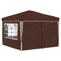 Produktbild för Pop-up Partytält 288 x 288 x 245 cm Brun Oxford Tyg